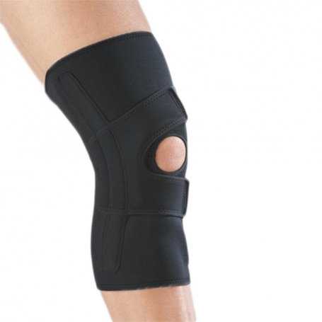 Ginocchiera tutore gamba ortopedico in Neoprene con stabilizzatore laterale a "J" Superiore  Sinistro FGP Art. Filamed501Jsv