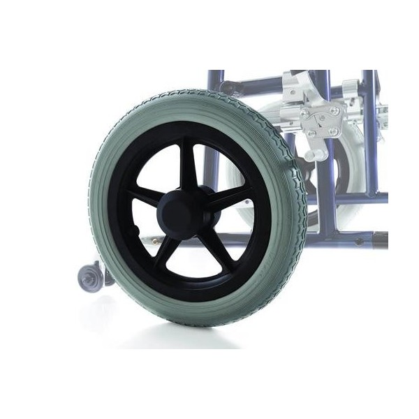 Coppia Ruote posteriori in PU per Sedia a Rotelle Carrozzina Pieghevole modello CP805 Art. CAR175