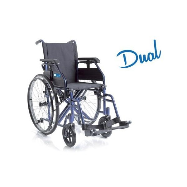 Sedia a Rotelle Carrozzina Pieghevole -DUAL- 43 CM Art. CP200-43
