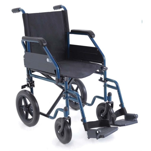 Sedia a Rotelle Carrozzina Pieghevole Serie GO seduta 43 cm Blu Art. CP500B-43