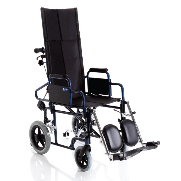 Sedia a Rotelle Carrozzina Pieghevole di transito con schienale prolungato  Serie COMFY-S GO seduta 46 cm Art. CP805-46