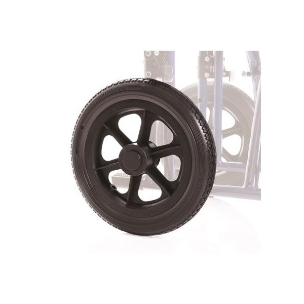 Coppia ruota posteriore in PU solida diametro 30 cm per Sedia a Rotelle Carrozzina Pieghevole modello CP625 Art. CPR622