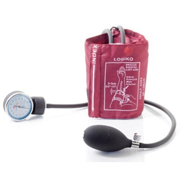Sfigmomanometro ad aneroide Misuratore di Pressionecoordinato valvola a vite Latex Free colore rosso Art. DM350R