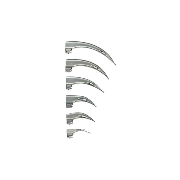 Lame In Acciao Inox Per Laringoscopio A Luce Convenzionale MACINTOSH F2 Art. DRV188