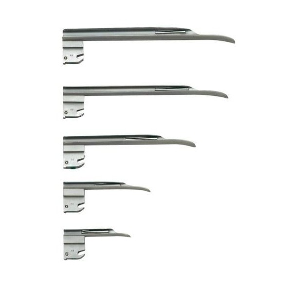 Lame In Acciao Inox Per Laringoscopio A Fibre Ottiche MILLER   M-1 Art. DRV211