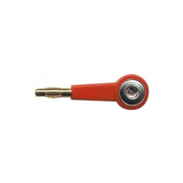 Adattatore per Elettrodi Monouso Attacco a Clip Maschio 4mm ROSSO per Elettroterapia Art. LTR344R