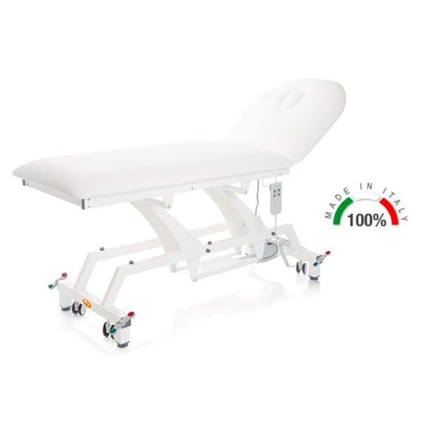 Lettino Visita Medica, Fisioterapia, Massaggio ELETTRICO BLU Con Ruote 68 cm Made in Italy Lytus Art. MI383BLU