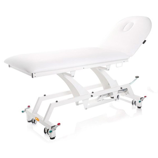 Lettino Visita Medica, Fisioterapia, Massaggio IDRAULICO BIANCO con Ruote 68 cm Made in Italy Lytus Art. MI386B