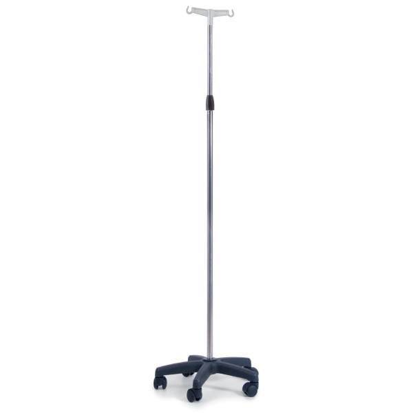 Asta Per flebo in Acciaio Inox 2 Ganci base con ruote