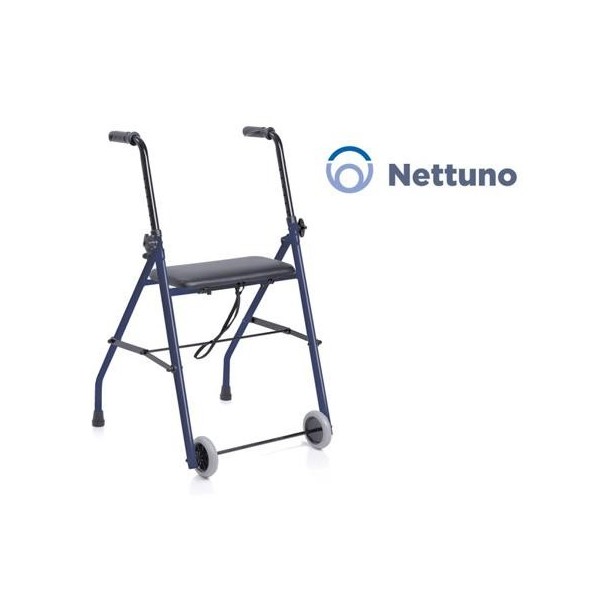 Rollator Deambulatore Girello per Anziani ACCIAIO 2 RUOTE 2 PUNTALI CON SEDILE Art. RP682 - RA-215151N