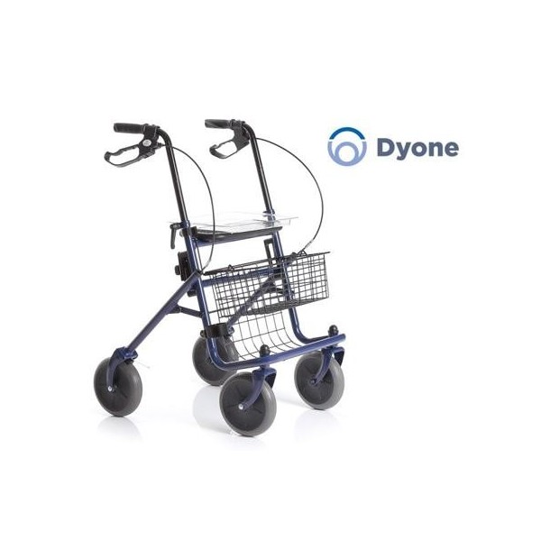 Rollator Deambulatore Girello per Anziani in Acciaio 4 RUOTE BLU Art. RP690B -