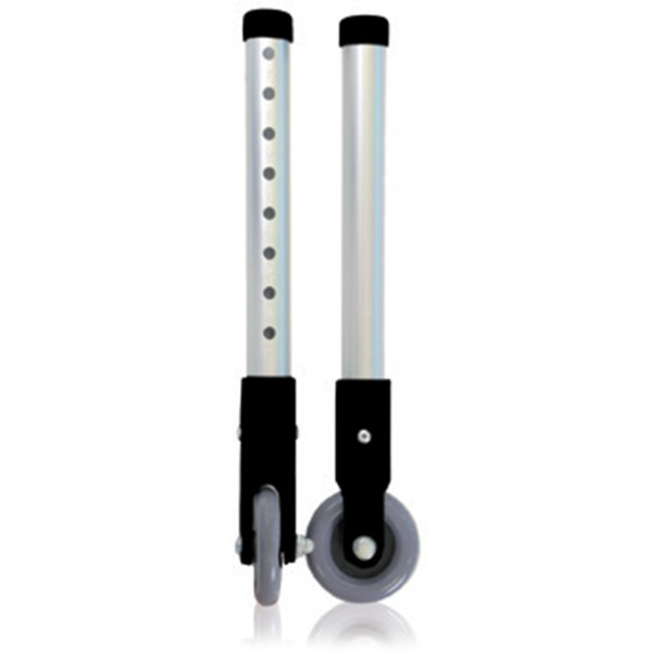 Coppia gambe con ruote fisse diametro 12 cm 8 fori per deambulatori a 2 mani modelli RP736 RP731 Art. RV7155-8