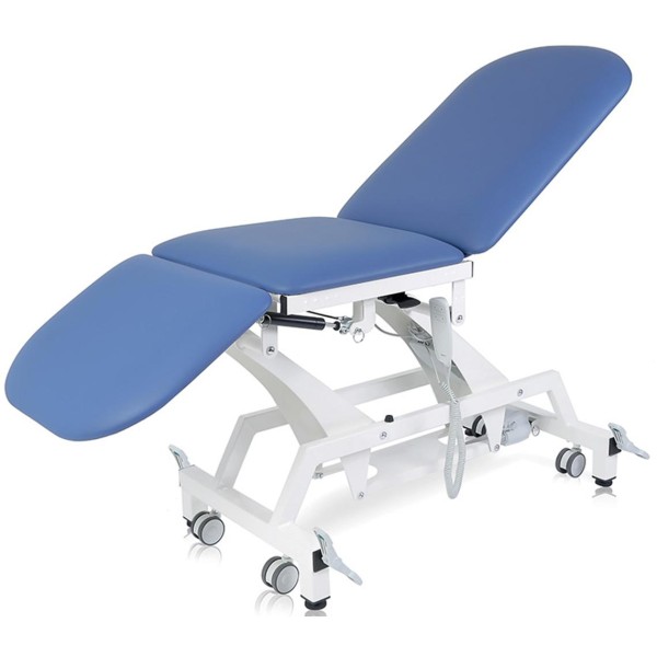 Lettino Medico Lettino da Visita Medica Elettrico 3 sezioni Con Ruote Colore BLU 62 cm