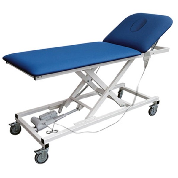 Lettino Medico Lettino per Visita Medica Elettrico con Ruote e Foro Facciale Elevazione a Crociera Piano da 62 cm BIANCO Made in