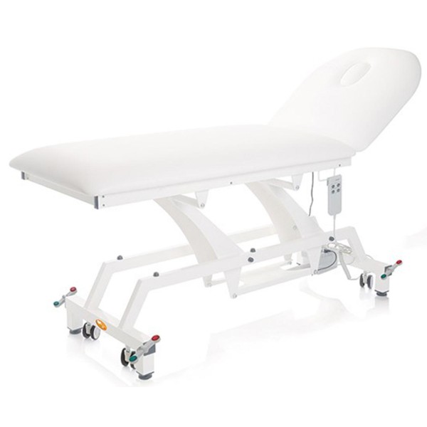 Lettino Medico Lettino per Visita Medica Elettrico Con Ruote Piano da 80 cm BIANCO Made in Italy