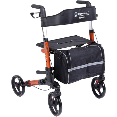 1 - Rollator Deambulatore Girello per Anziani in Alluminio ARANCIO OCEANO 2.0 Art. RP545G -