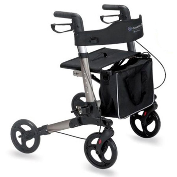 Rollator Deambulatore Girello per Anziani in Alluminio GRIGIO OCEANO 2.0 Art. RP545 --