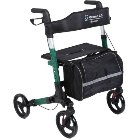 1 - Rollator Deambulatore Girello per Anziani in Alluminio VERDE OCEANO 2.0 Art. RP545V -