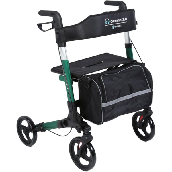Rollator Deambulatore Girello per Anziani in Alluminio VERDE OCEANO 2.0 Art. RP545V -