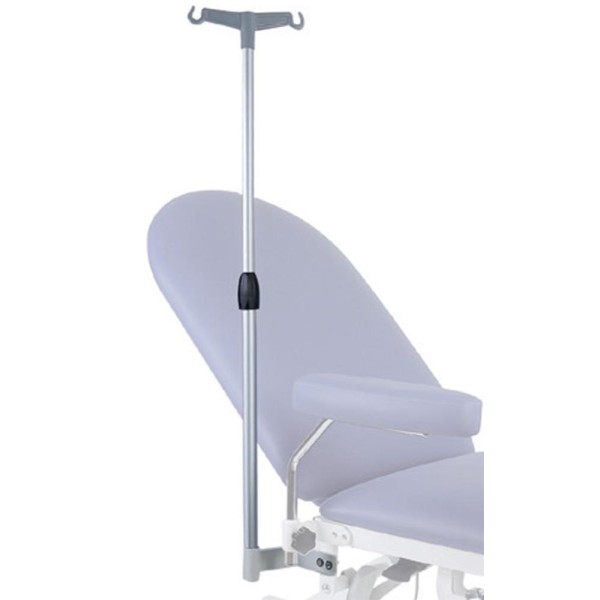 Asta flebo in Alluminio a 2 Ganci - H da 100 a 145 cm Compatibile con Lettino medico Moretti Modello Lytus MI31x, MI32x