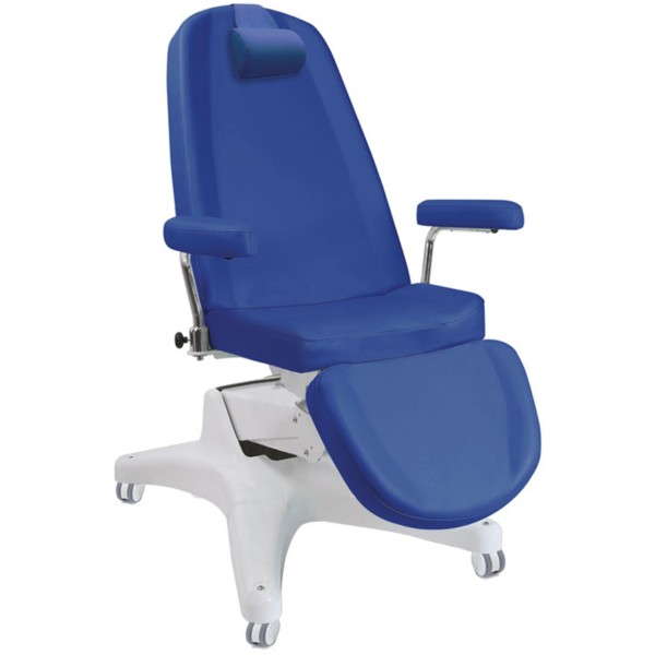 Poltrona multifunzione Per visita Medica 4 motori elettrici con Ruote, Portarotolo e Porta telecomando Colore Verde Lime