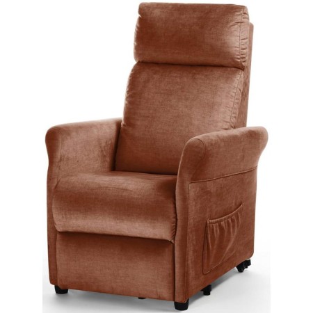 1 - Poltrona per Anziani CHLOE Elevabile 2 Motori Senza Roller Colore Rosa Antico con Schienale Estraibile Art.PO403R