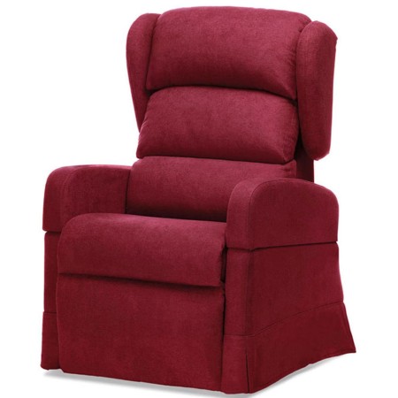 1 - Poltrona per Anziani Elevabile MYRTHO CLASS Rossa Posizione letto 180 gradi 2 Motori Con Roller 4 Ruote e Maniglione di Spin