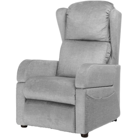1 - Poltrona per Anziani Elevabile Relax CLYZIA Colore Grigio Posizione letto 180 gradi 2 Motori Con Roller 4 Ruote 50mm con Sch