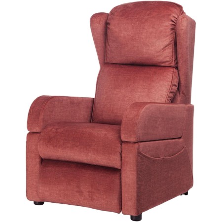 1 - Poltrona per Anziani Elevabile Relax CLYZIA Colore Rosa Antico Posizione letto 180 gradi 2 Motori Con Roller 4 Ruote 50mm