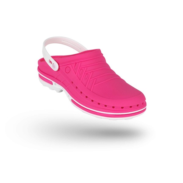 Wock Clog Zoccoli Sanitari Professionali con Cinturino Fucsia