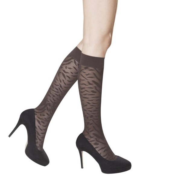 Solidea Gambaletti 70 den ANTRACITE sheer SAVANNAH LACE 70 Knee-High Calze a compressione graduata 12/15 mmHg Art. 052570