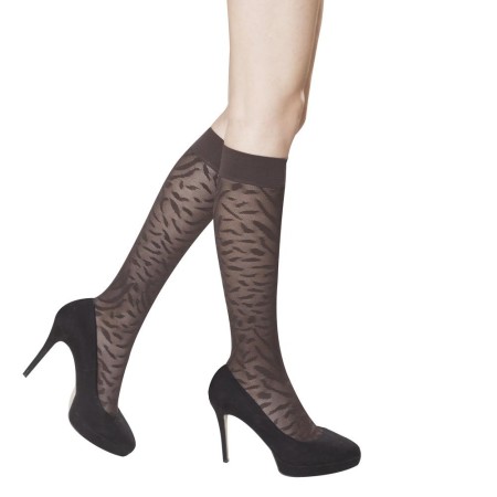 1 - Solidea Gambaletti 70 den NERO sheer SAVANNAH LACE 70 Knee-High Calze a compressione graduata 12/15 mmHg Art. 052570