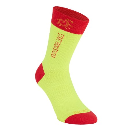 1 - Solidea Calzini GIALLO FLUO unisex SOCKSFORYOU MERINO BAMBOO FLY HAPPY RED Calze a compressione graduata 18/24 mmHg Art. 059