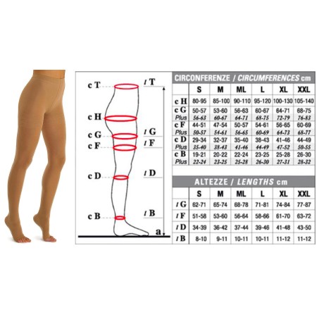 1 - Solidea Collant 1° classe NERO WONDER MODEL Ccl. 1 Plus Line Punta aperta 18/21 mmHg Art. 0542A8