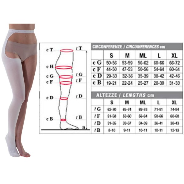 Solidea Monocollant BIANCO Classe 1° MONOCOLLANT ANTI TROMBO Ccl. 1 18/21 mmHg Art. 0519A8