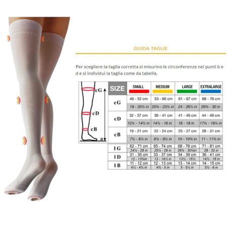 1 - Solidea Autoreggenti BIANCHI Medical Anti-Embolism Stockings AG  Punta Ispettiva 15/18 mmHg Art. 0437A0