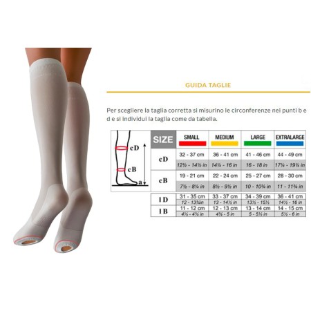 1 - Solidea Gambaletti NATUR MEDICAL ANTI-EMBOLISM KNEE HIGH 15/18 mmHg Punta Ispettiva Art. 0496A0