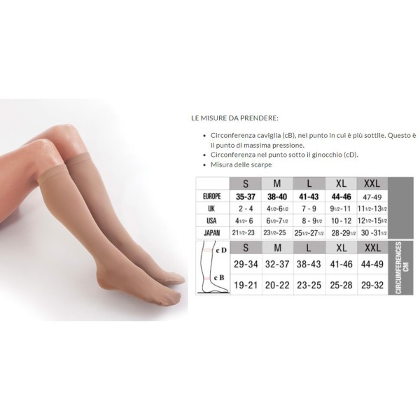 Solidea Gambaletti NERO per diabetici Diabetic Knee-High Art. 052670