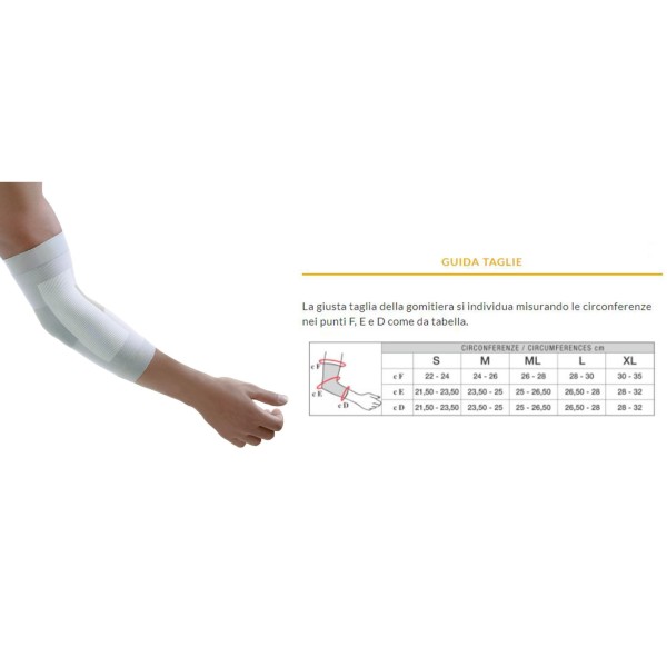 Solidea Gomitiera BIANCA SILVER SUPPORT GOMITIERA ELBOW 18/21 mmHg Art. 0390B8