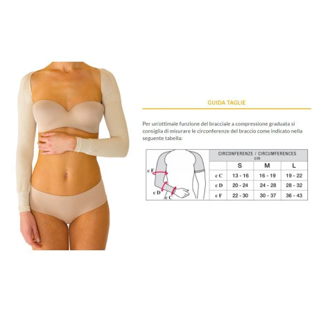 1 - Solidea Maniche CHAMPAGNE lunghe SILVER WAVE SLIMMING SLEEVES 15/21 mmHg Art. 0433A5**