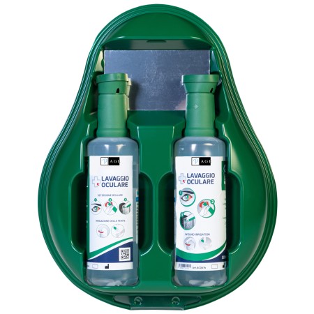1 - Kit Lavaocchi di Emergenza Lavaggio Oculare Soluzione Fisiologica Salina Occhi Sterile 500 ml x 2 -