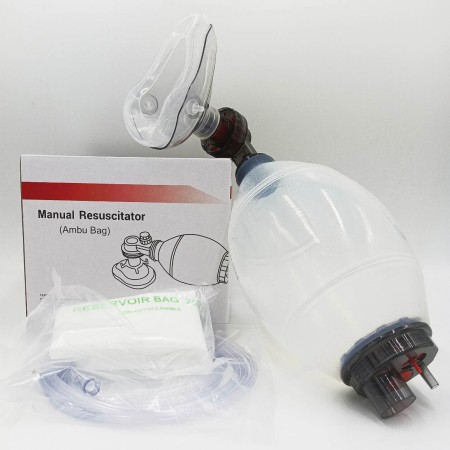 1 - Kit Rianimazione Pallone Ambu con Maschera e Reservoir per Ventilazione Adulti -