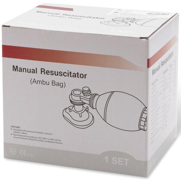 Pallone rianimazione ASIBAG KIT ADULTI pallone rianimazione con maschera, reservoir,tubo ossigeno