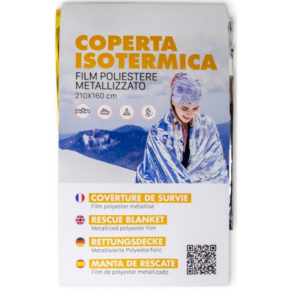 24 coperte isotermiche emergenza Pronto Soccoros oro/argento cm.160x210 alluminio/alluminio dorato