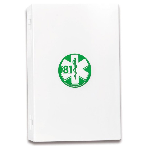 Armadietto di Pronto Soccorso in plastica bianco, 3 vani, 2 ripiani interni,  ALL. FINO A 2 LAVORATORI  400x275x127 mm