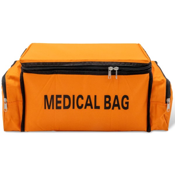 Borsa Pronto Soccorso Vuota in Nylon con tracolla, interno rigido con scomparti, 2 tasche laterali, chiusure con cerniera 470x24