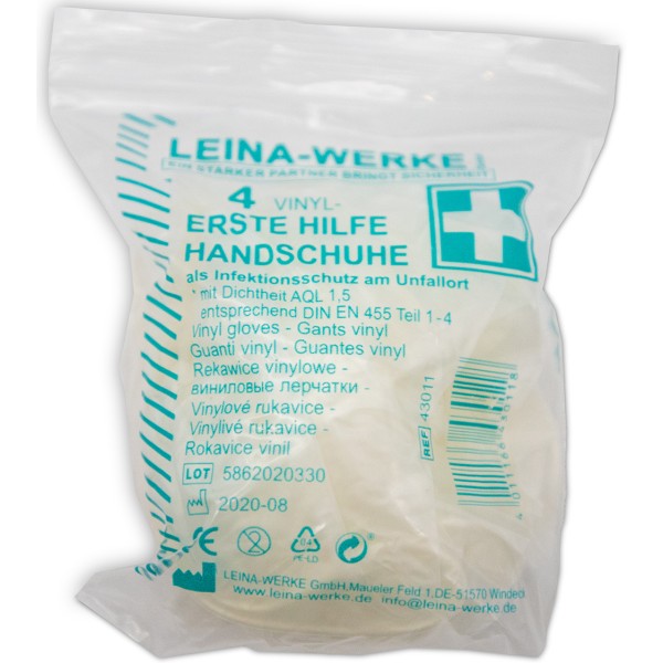 Busta da 4 guanti in Vinile Monouso Non Sterili misura L