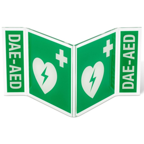 Cartello plexiglass per defibrillatore 26,5 x15 cm DAE AED