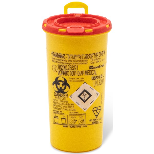 Contenitore MINI Tascabile per aghi usati monouso 500 ml