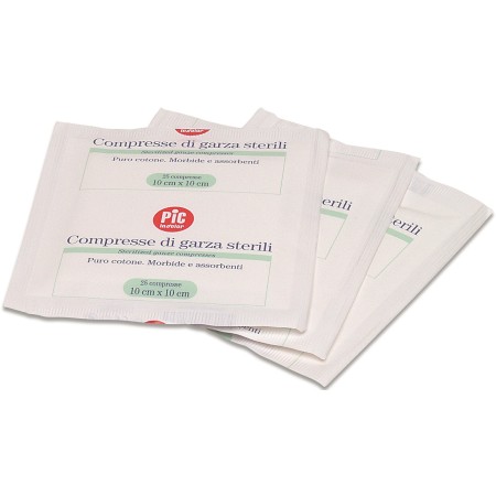 1 - Garza idrofila sterile cm.10x10 Busta da 25 compresse